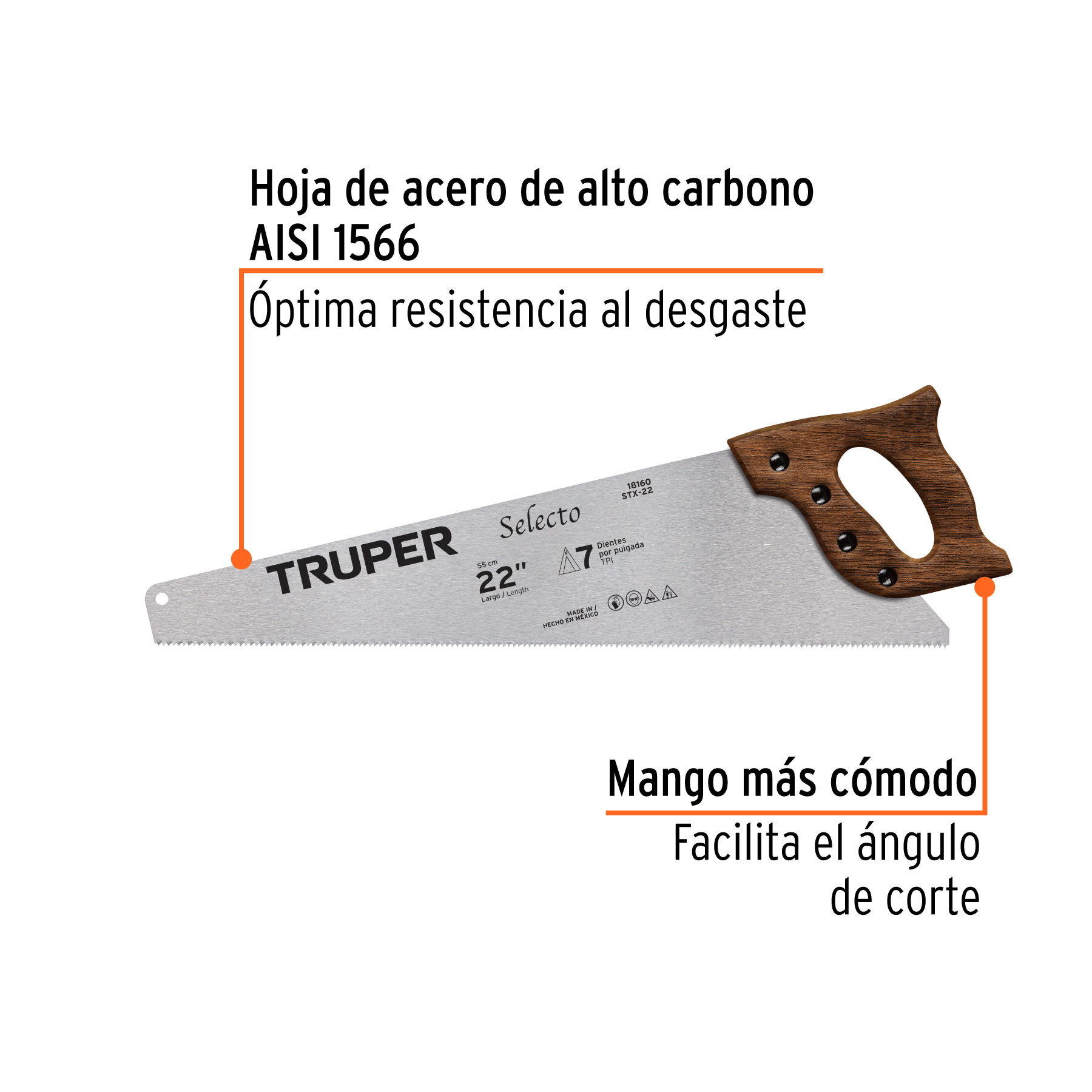Serrucho 22' Selecto, 7 DPP, Truper - Imagen 2