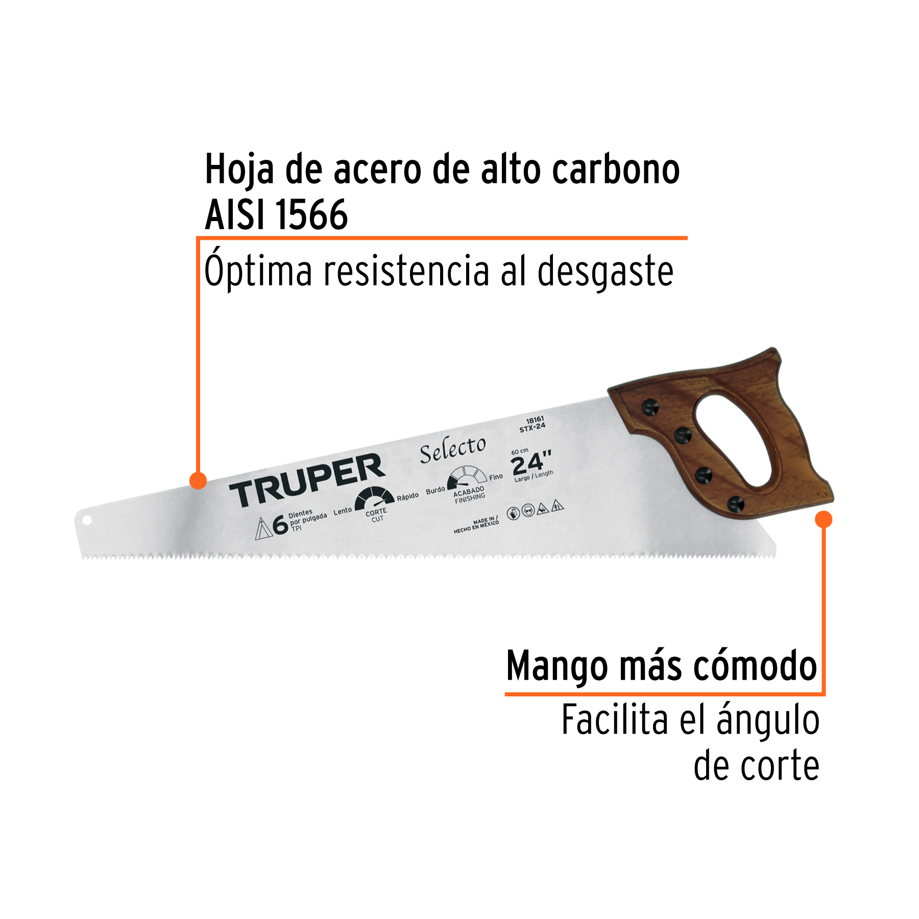 Serrucho 24' Selecto, 6 DPP, Truper - Imagen 2