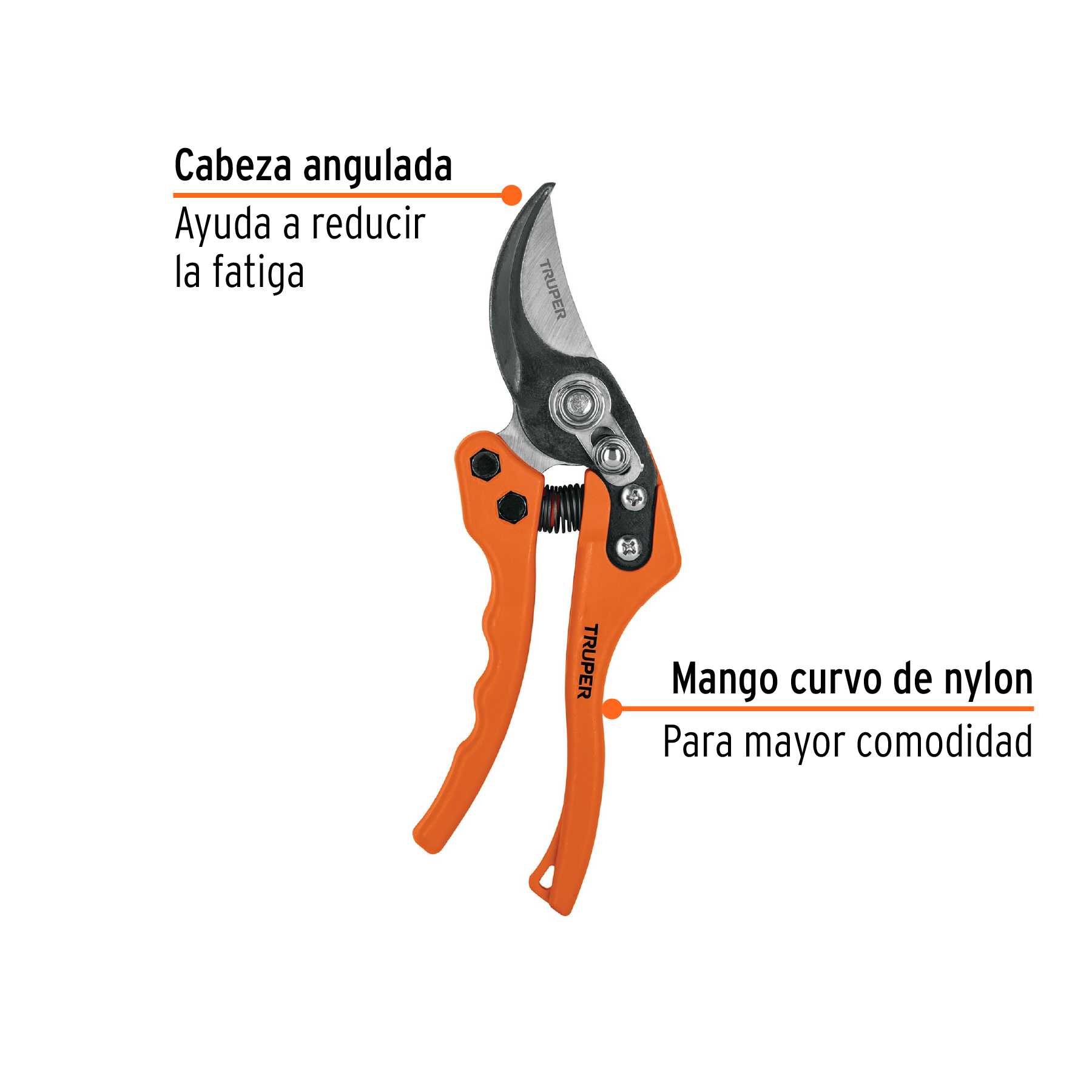 Tijera para poda 8' de nylon con cuchillas acero SK5, Truper - Imagen 2
