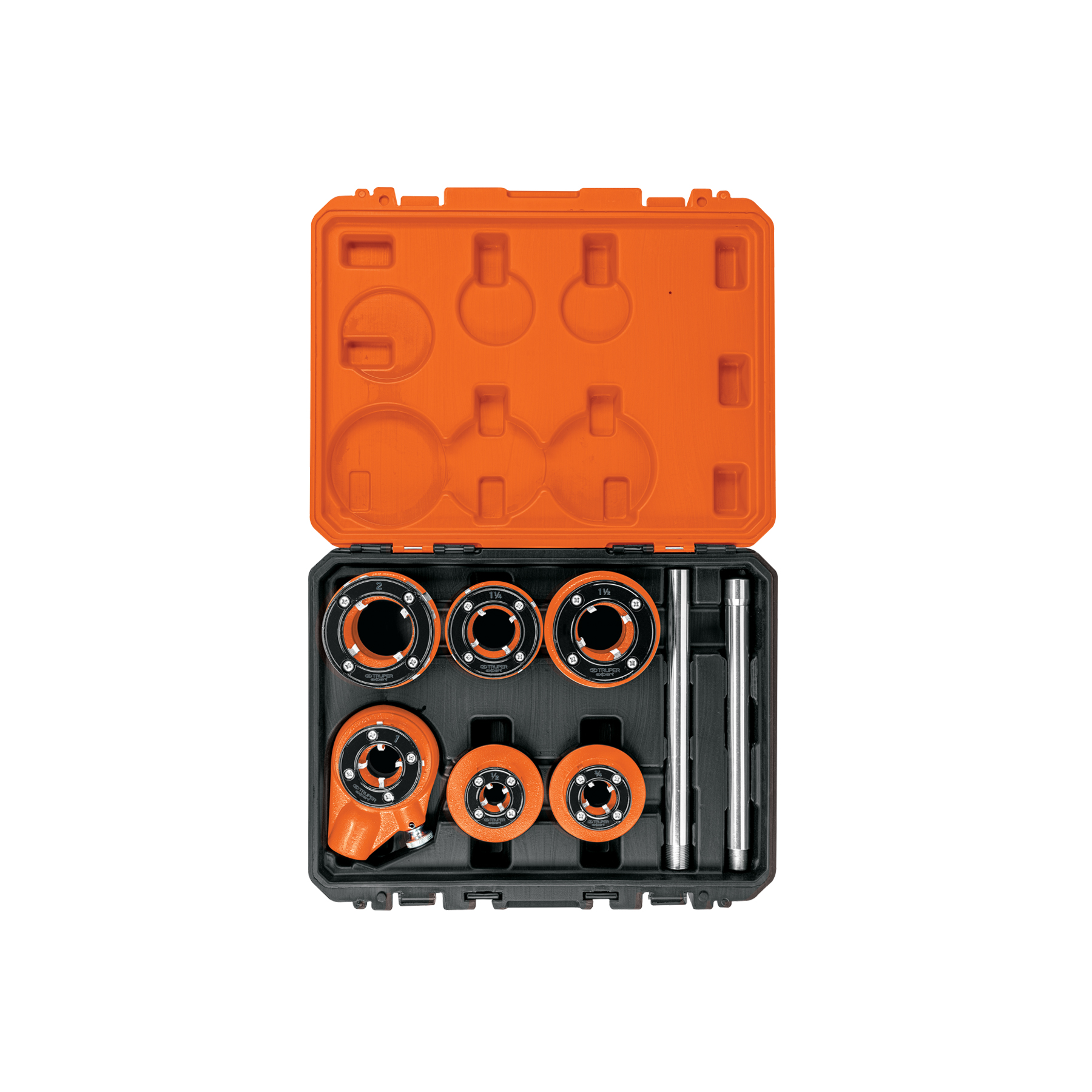 Juego de 7 tarrajas para tubo de 1/2' a 2', Truper Expert