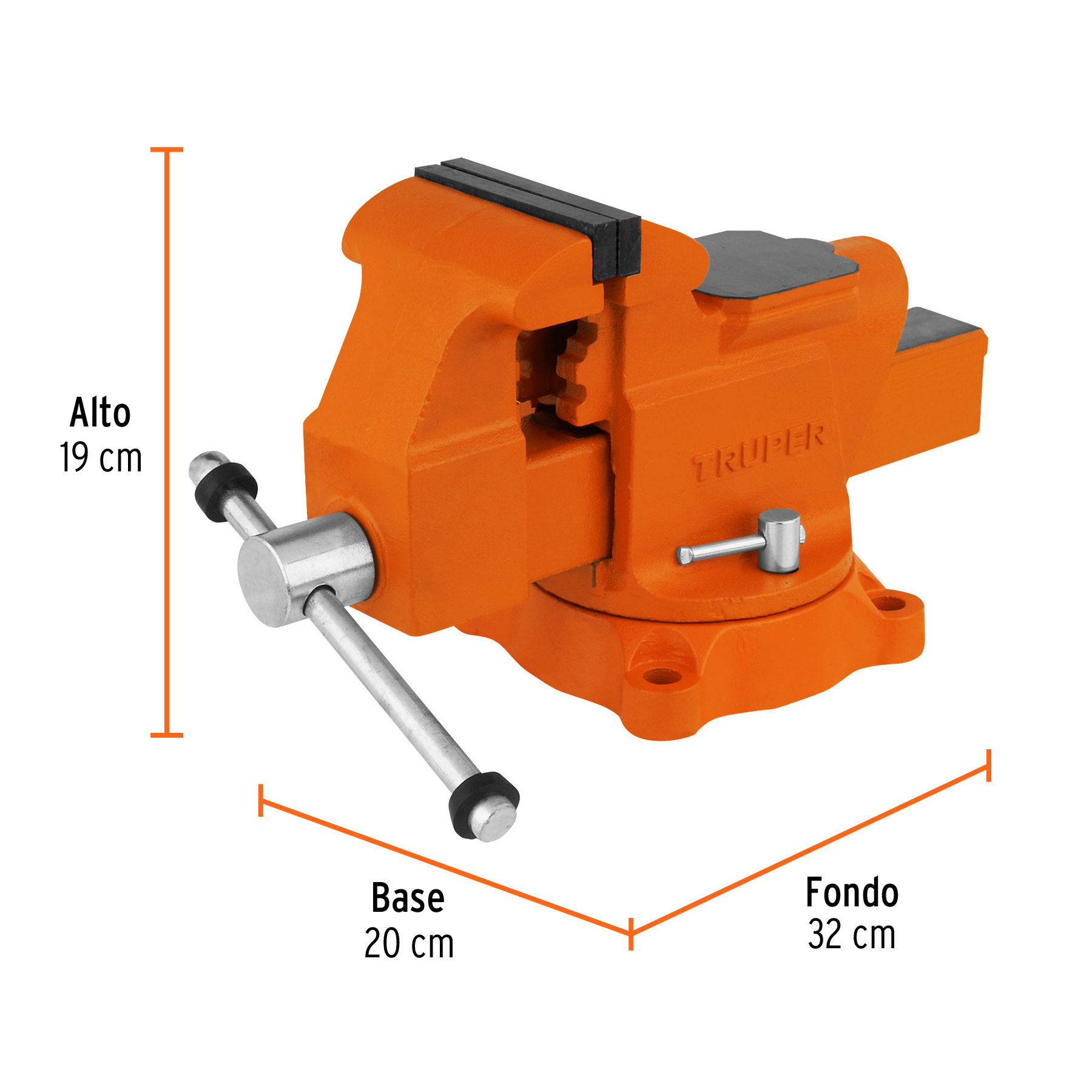 Tornillo de banco 4' uso industrial de hierro nodular - Imagen 4