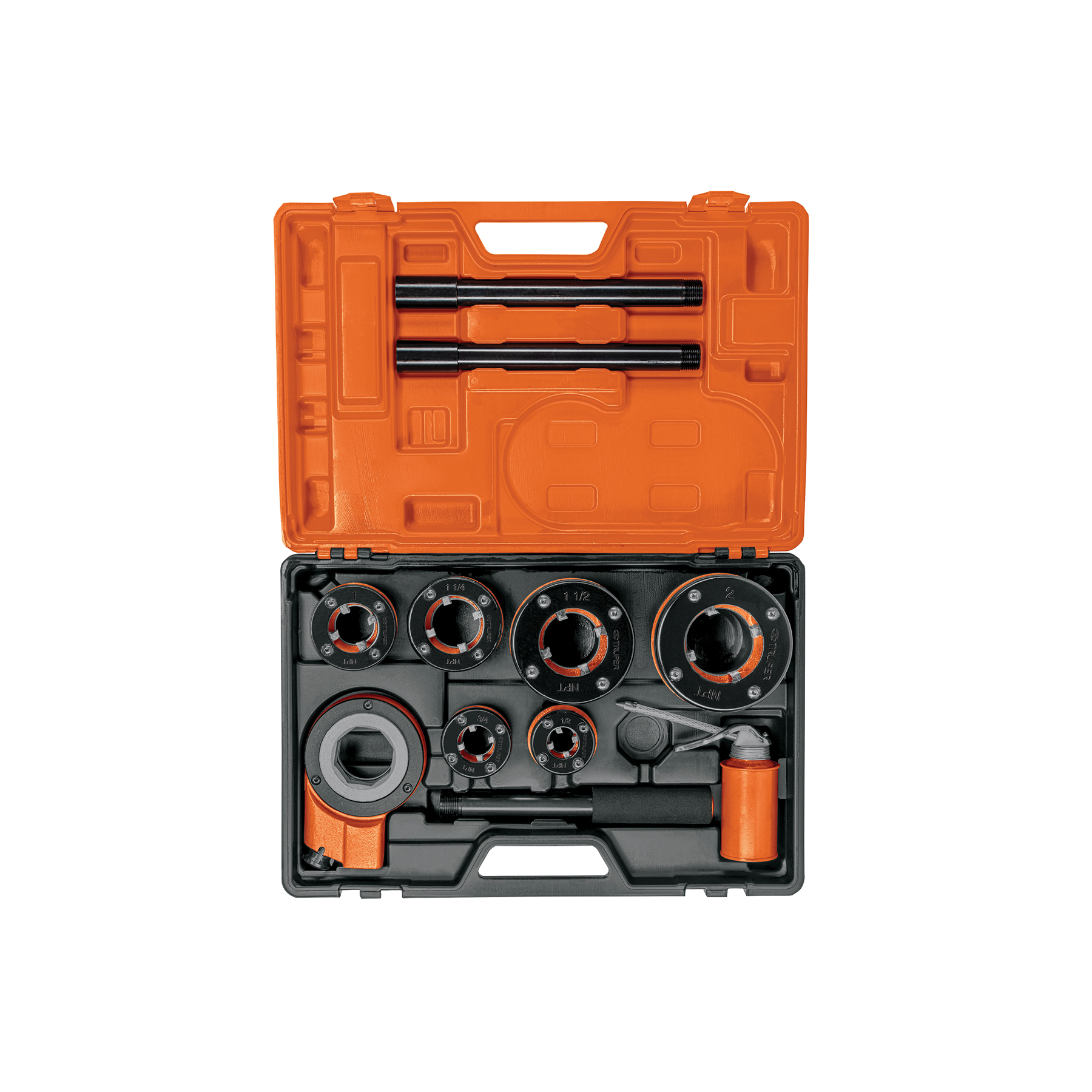 Juego de 9 tarrajas para tubo de 1/2' a 2', Truper