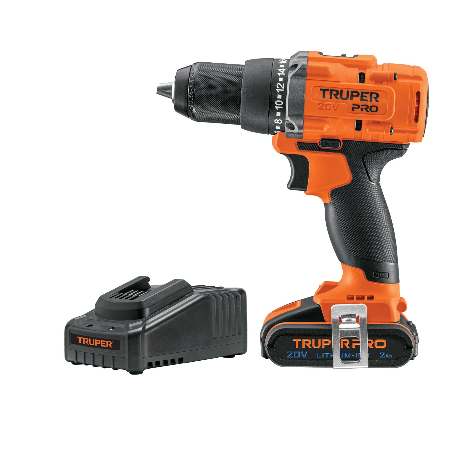 Taladro 1/2', 20V, 1 batería 2Ah, TRUPER PRO