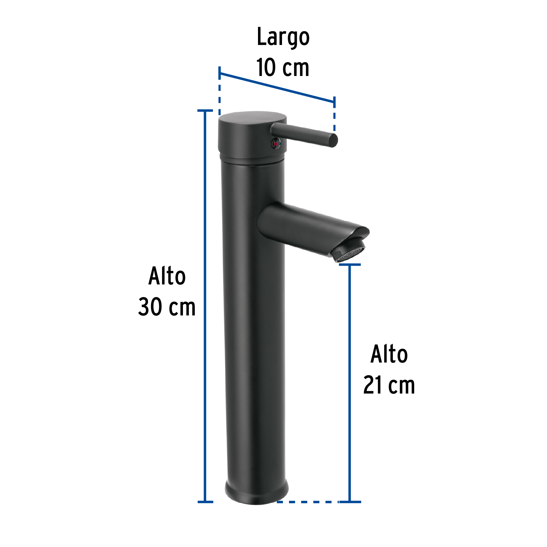 Monomando alto negro para lavabo, Foset Tubig - Imagen 3