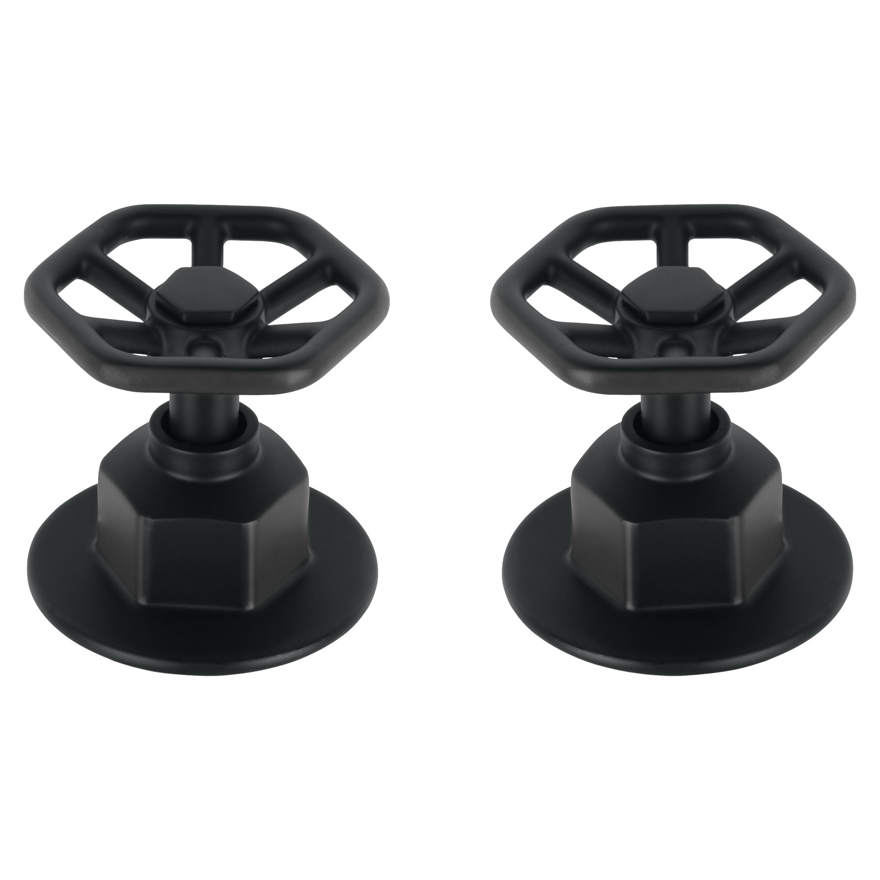 Juego de 2 manerales para regadera, volante, negro, Tubig