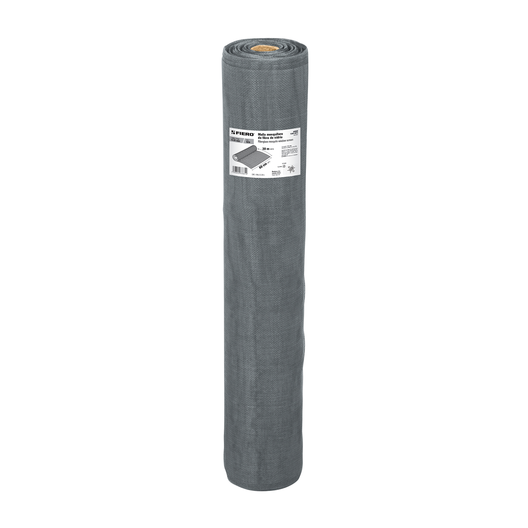 Rollo de 30 m x 0.6 m malla mosquitera fibra de vidrio gris