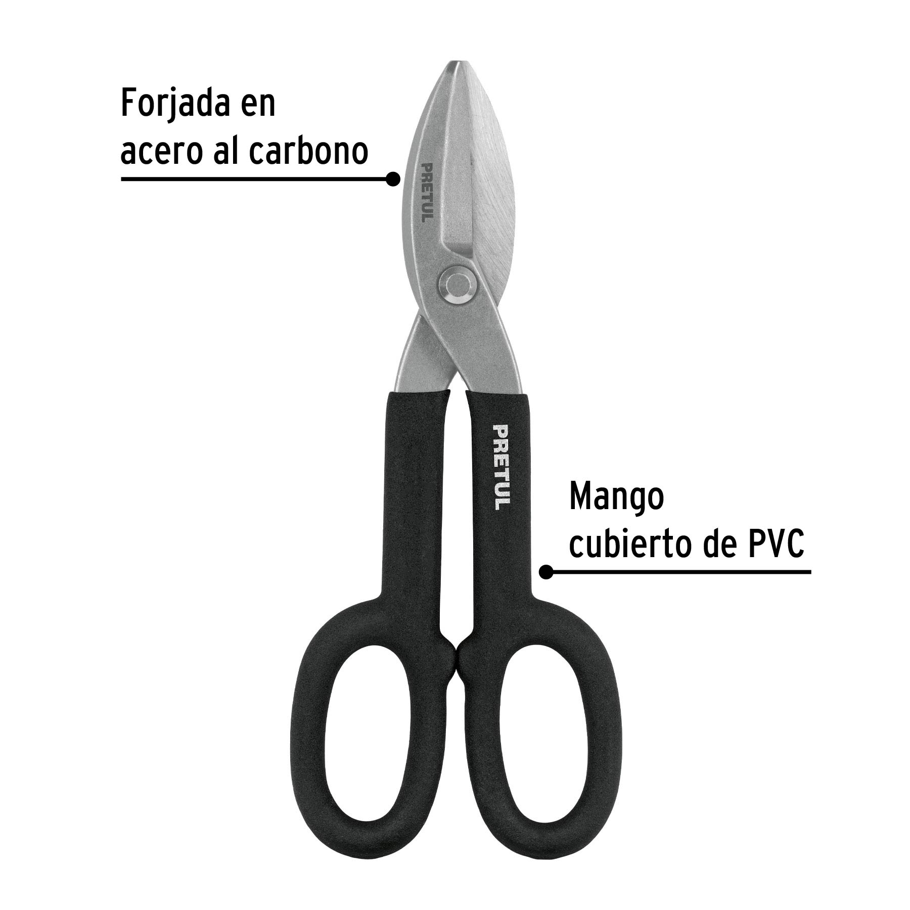 Tijera para hojalatero 10', Pretul - Imagen 2