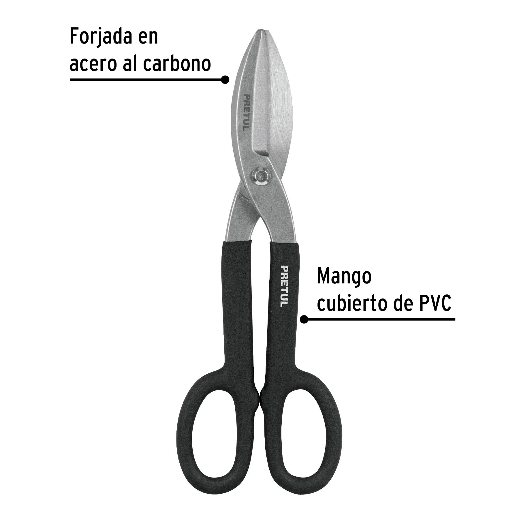 Tijera para hojalatero 12', Pretul - Imagen 2
