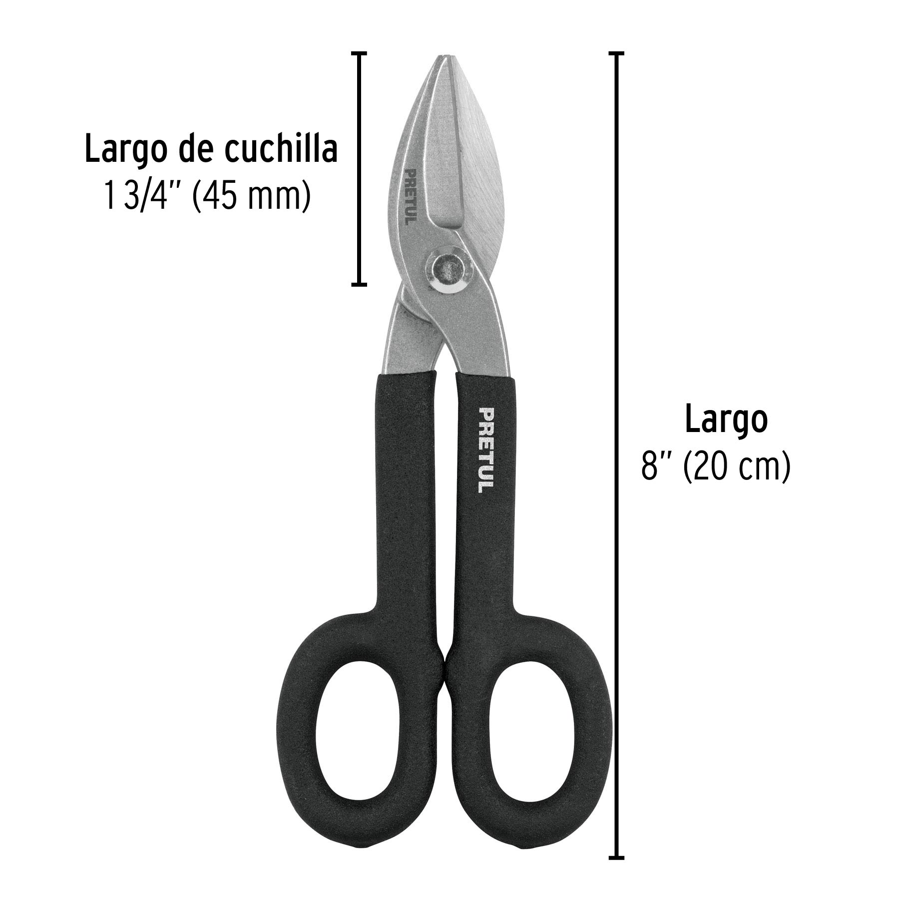 Tijera para hojalatero 8', Pretul - Imagen 3
