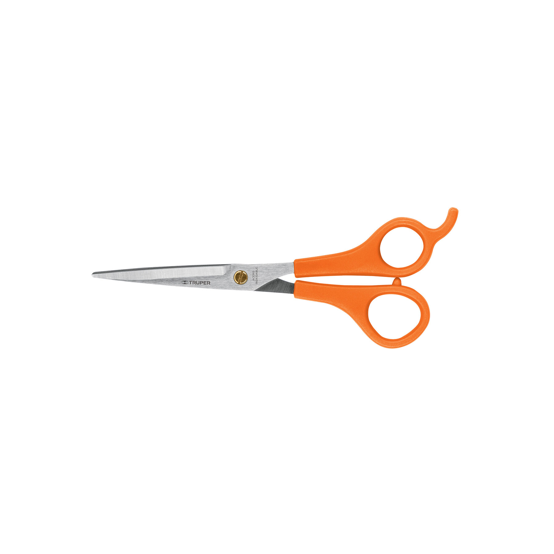 Tijera 6' acero inox con gancho, para estilista, TRUPER