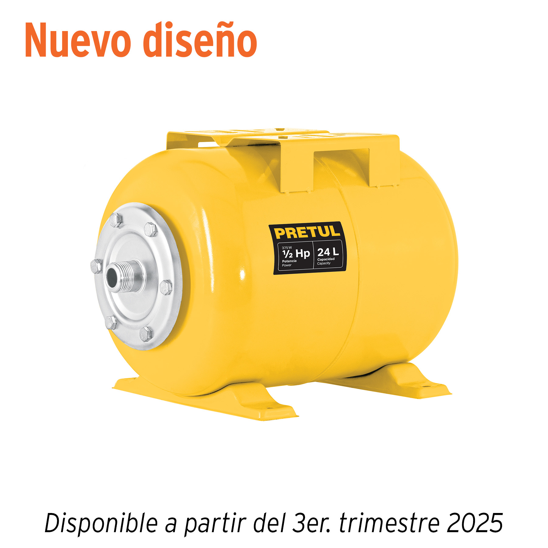 Tanque hidroneumático horizontal, 24 litros, PRETUL