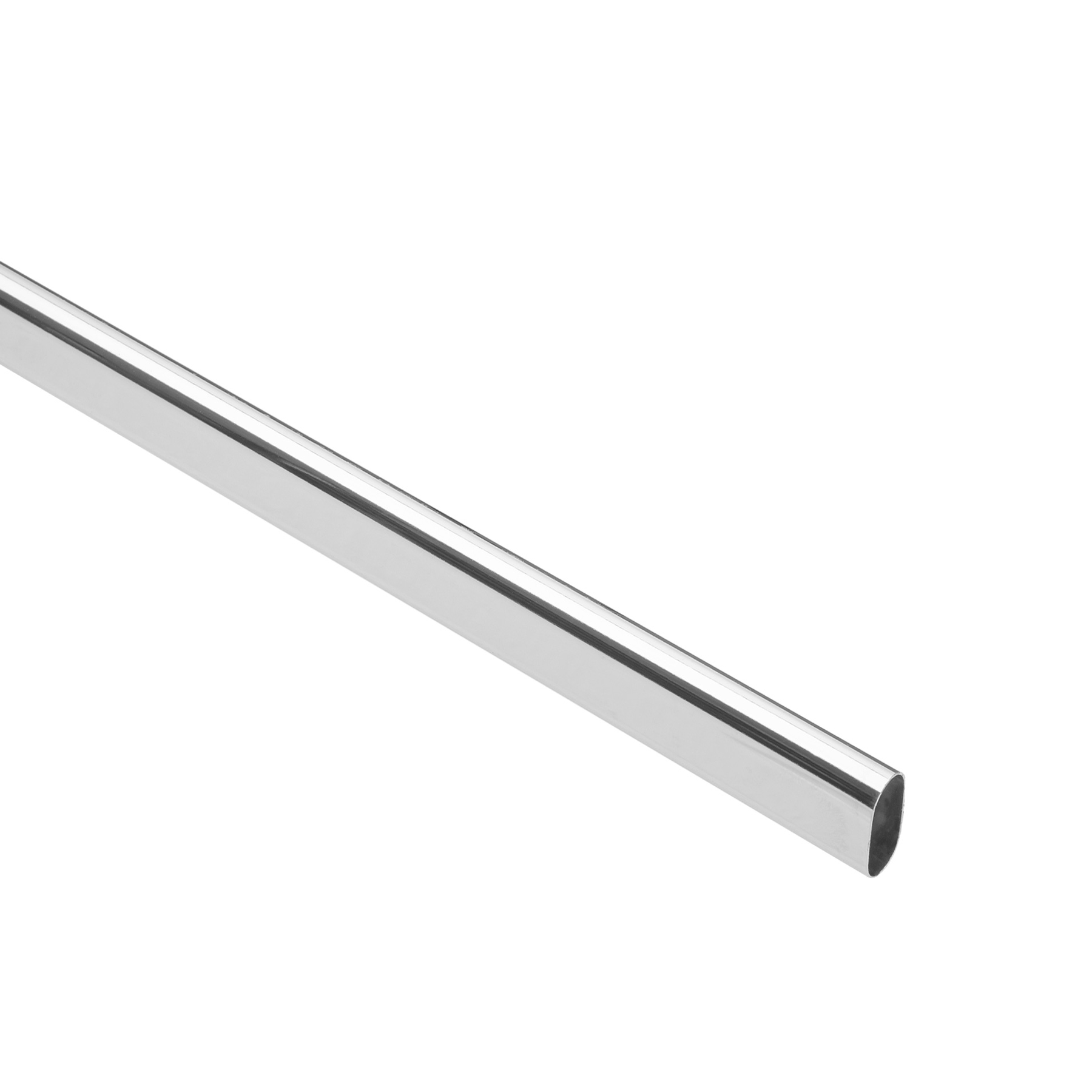 Tubo ovalado para clóset, 1.2 m, acero cromado, HERMEX