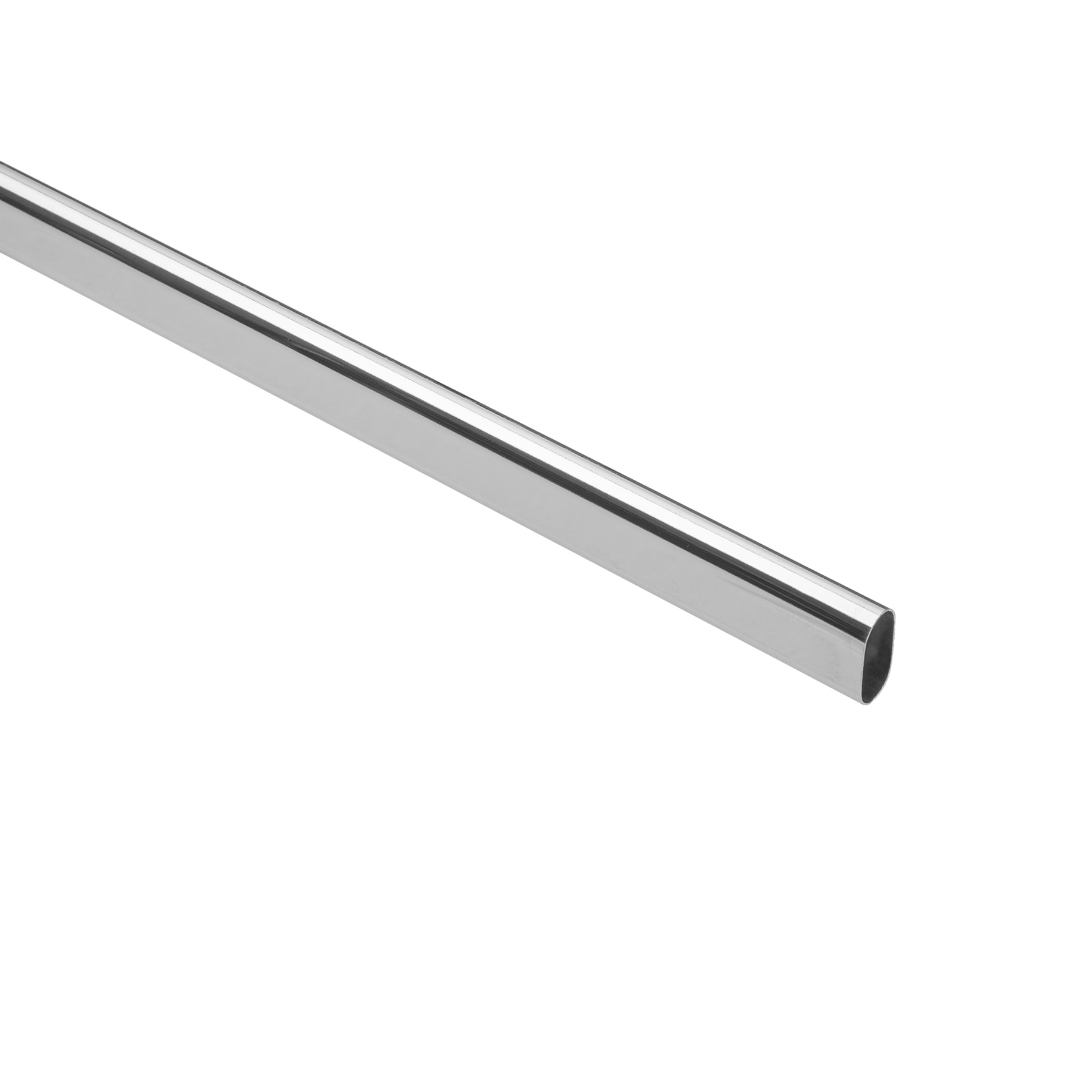Tubo ovalado para clóset,1.8 m, acero cromado, HERMEX