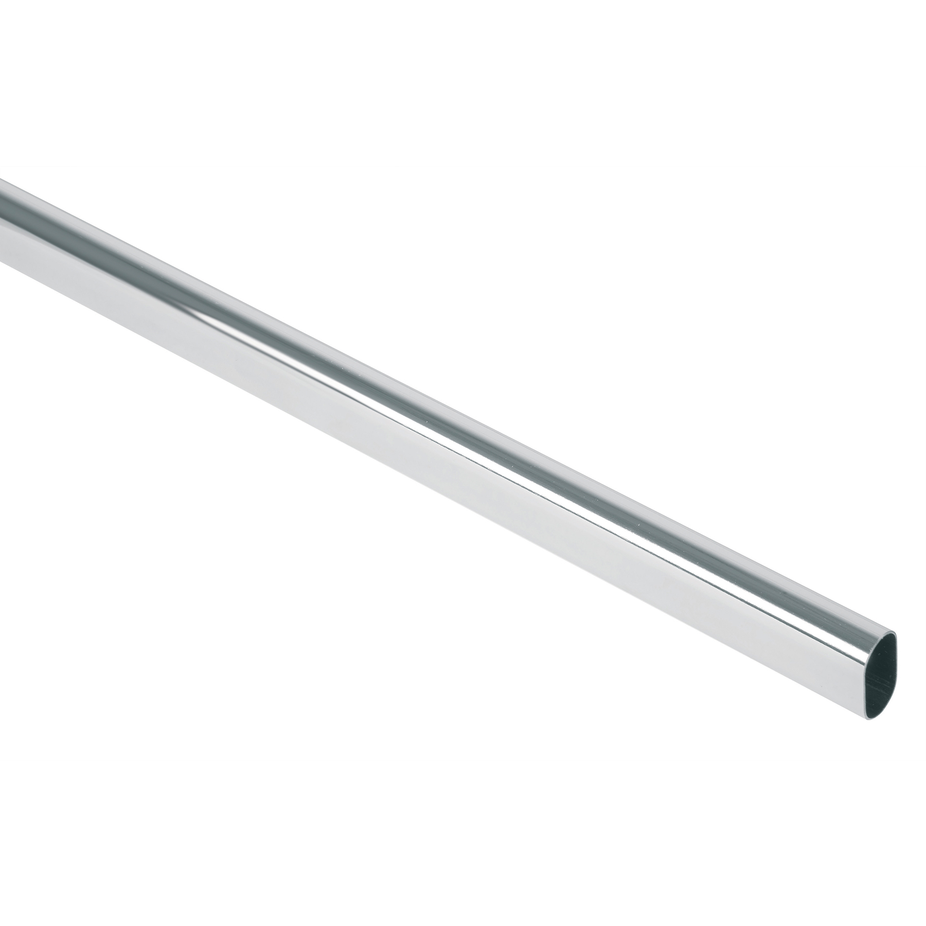 Tubo ovalado para clóset, 3.0 m, acero cromado, HERMEX