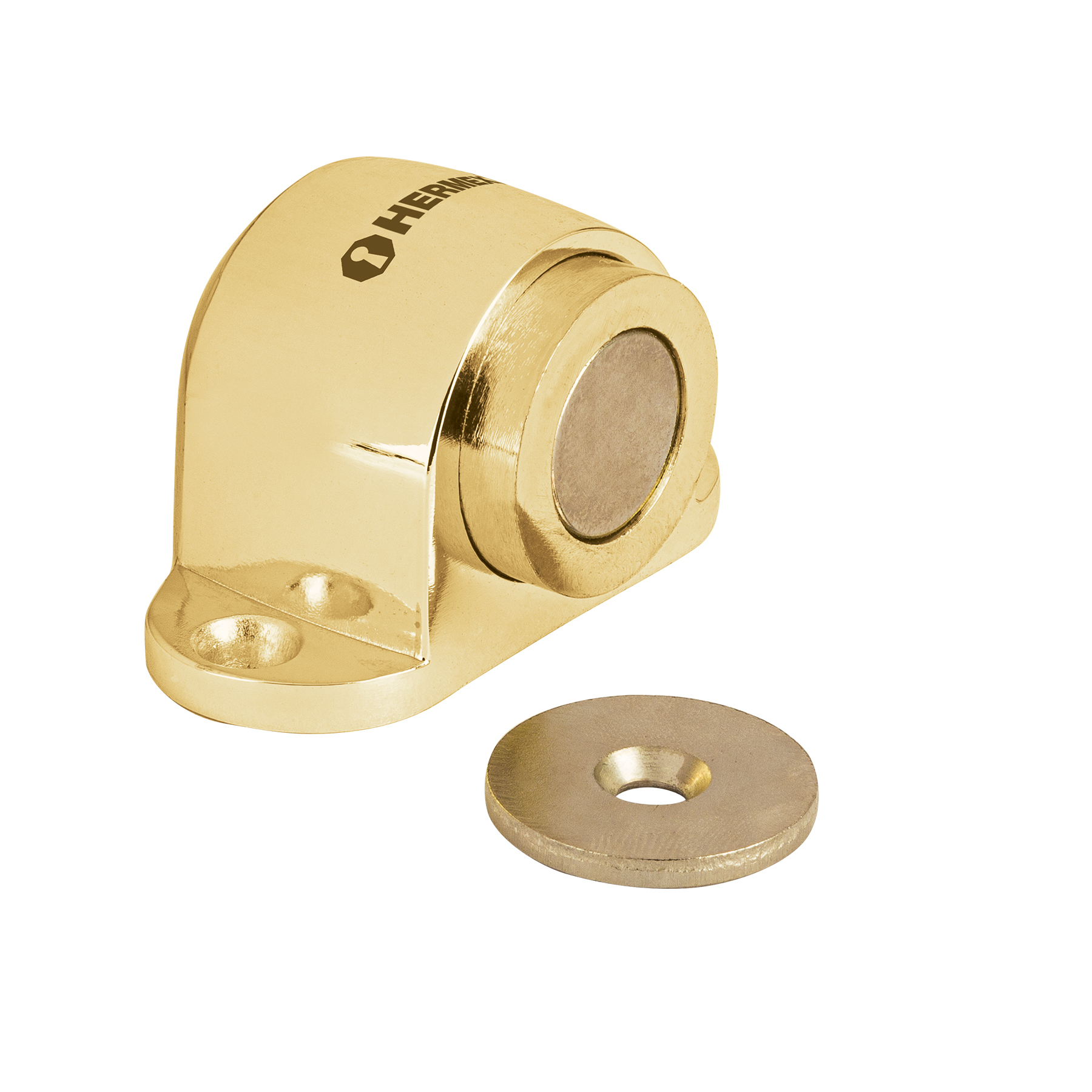 Tope para puerta magnético, acabado latón brillante, HERMEX