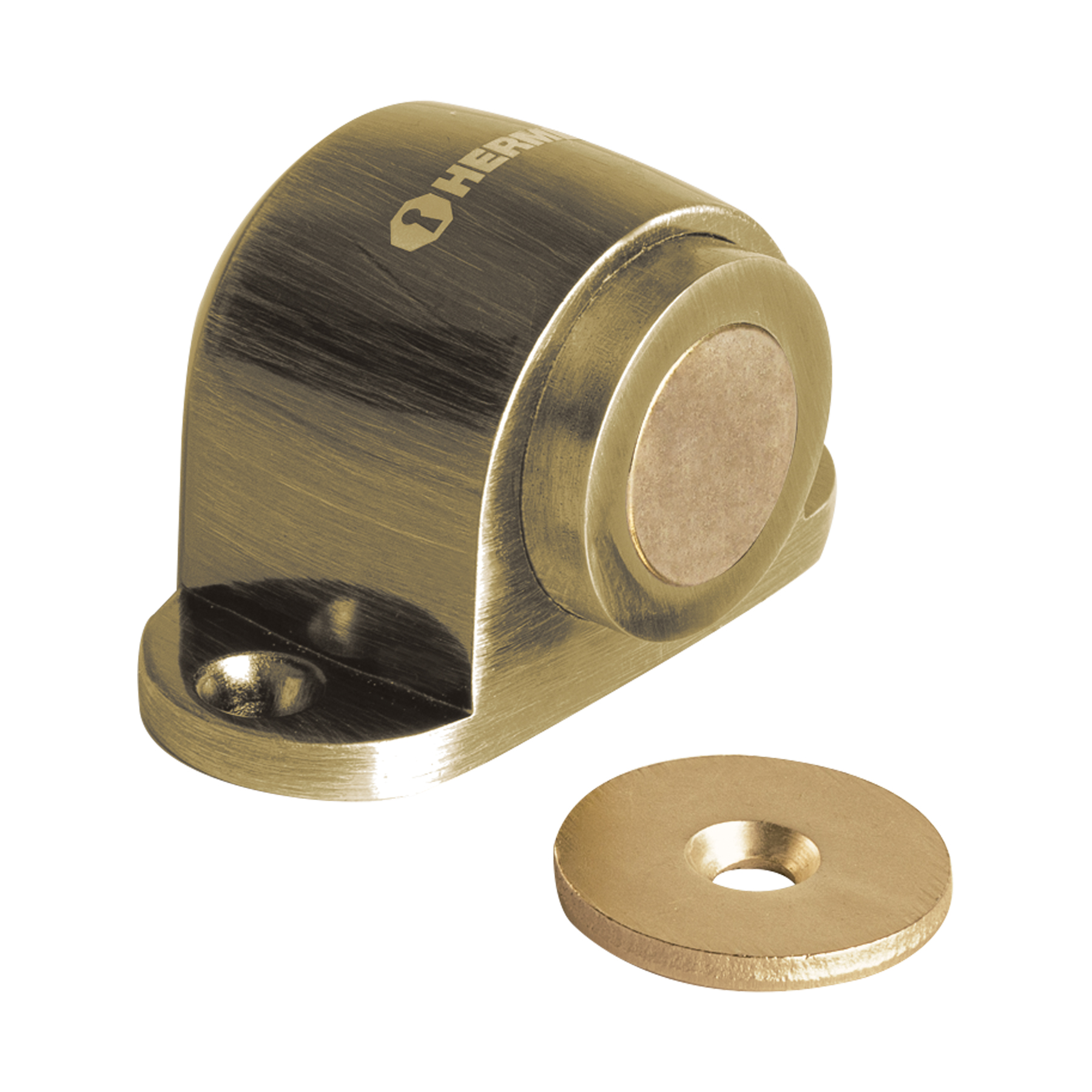 Tope para puerta magnético, acabado latón antiguo, HERMEX