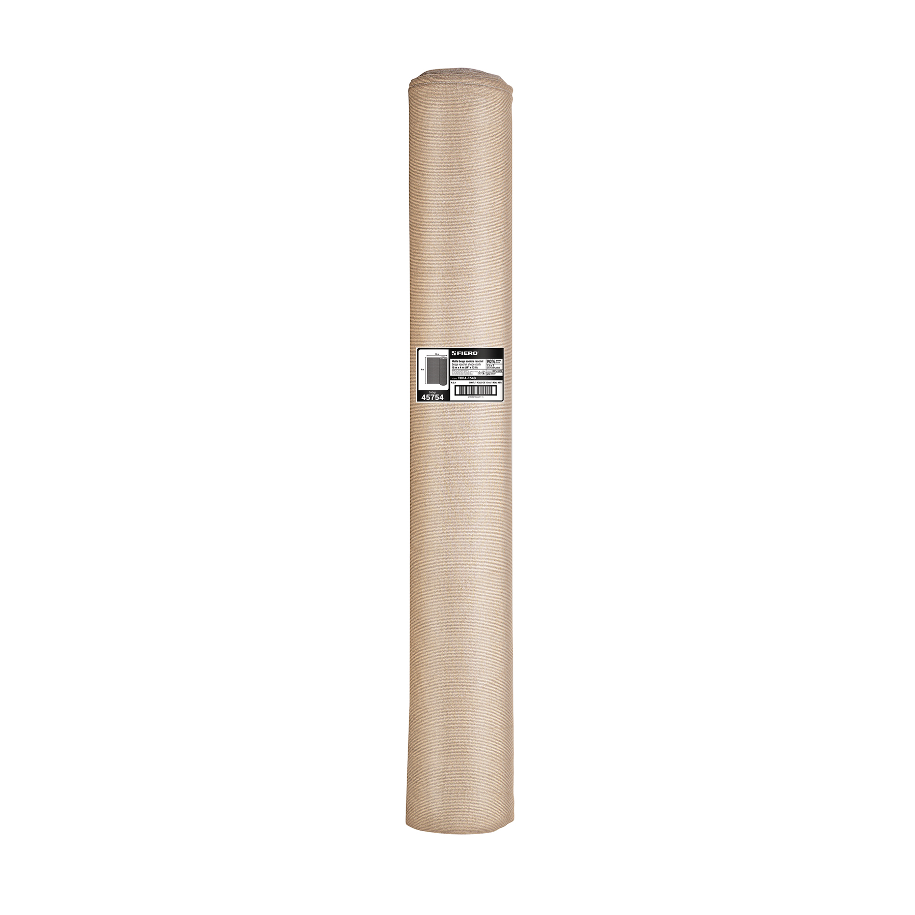 Rollo de malla sombra raschel 90% de 15m x 4m, beige, FIERO