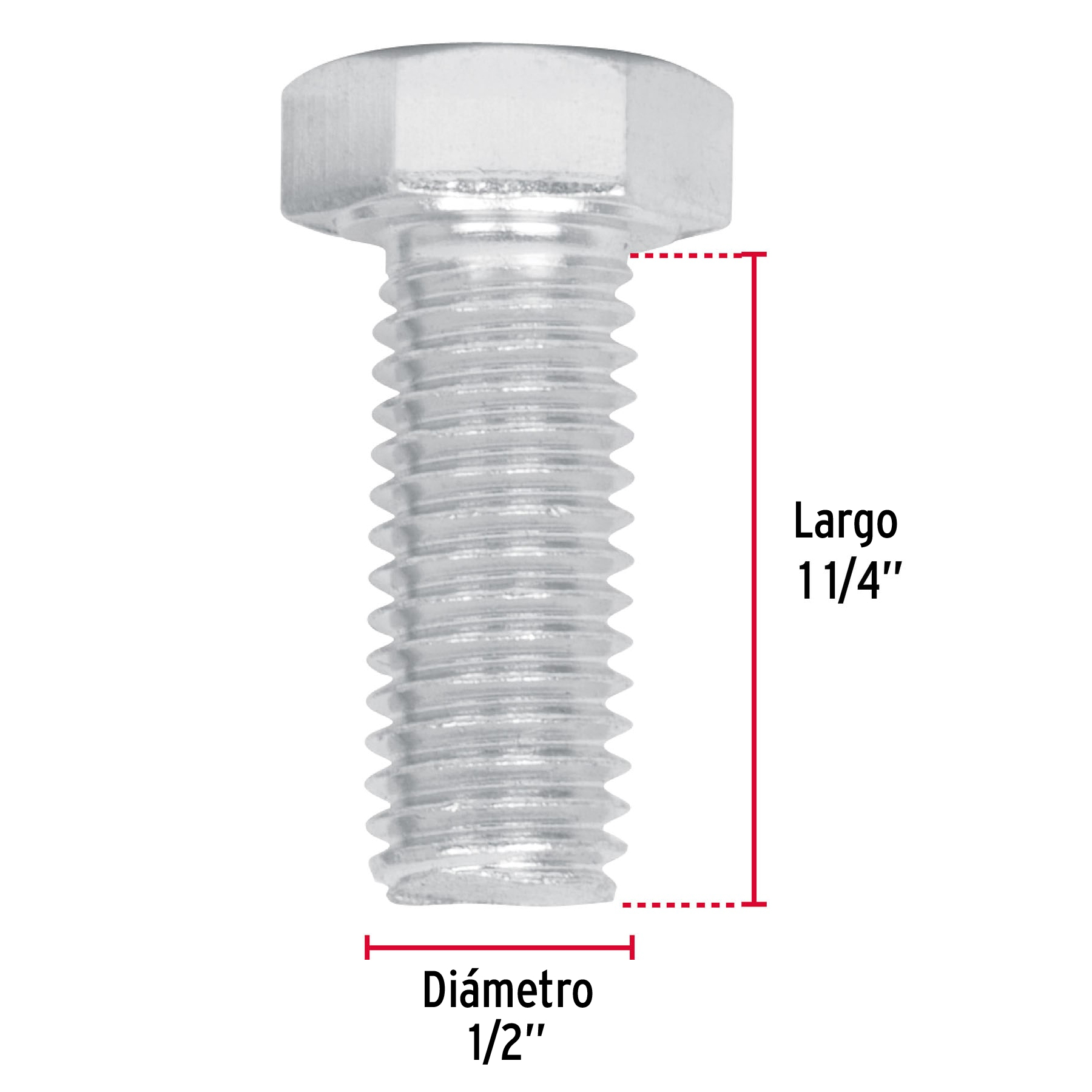 Bolsa con 40 tornillos 1/2' x 1-1/4' tipo máquina, FIERO - Imagen 3