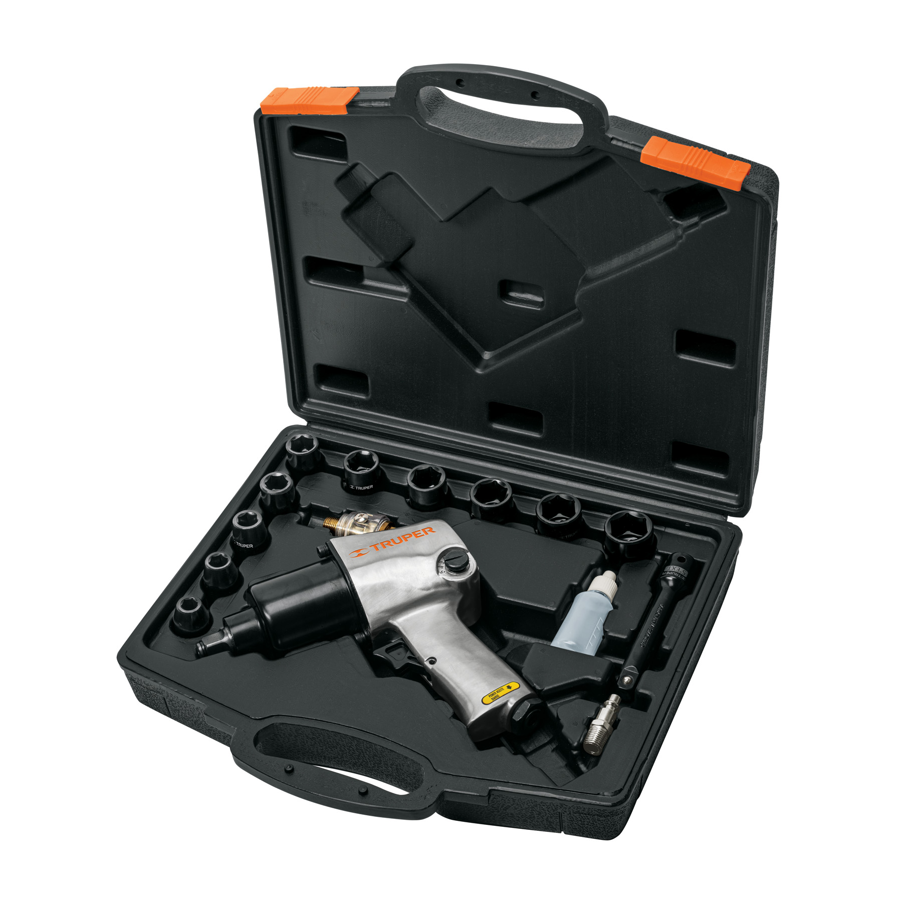 Kit de llave (pistola) de impacto 1/2' ind, estuche plástico