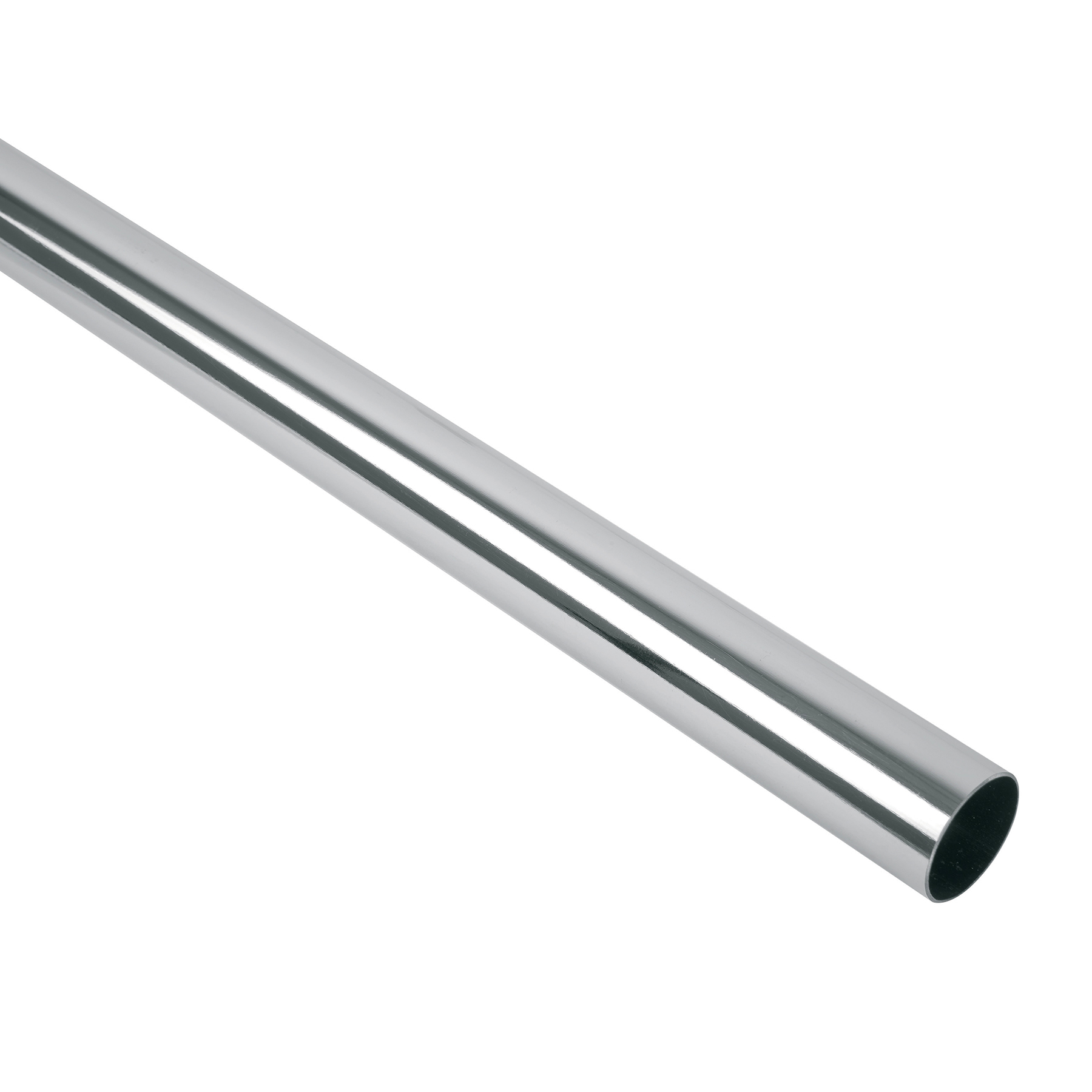 Tubo redondo para clóset, 3.0 m, acero cromado, HERMEX