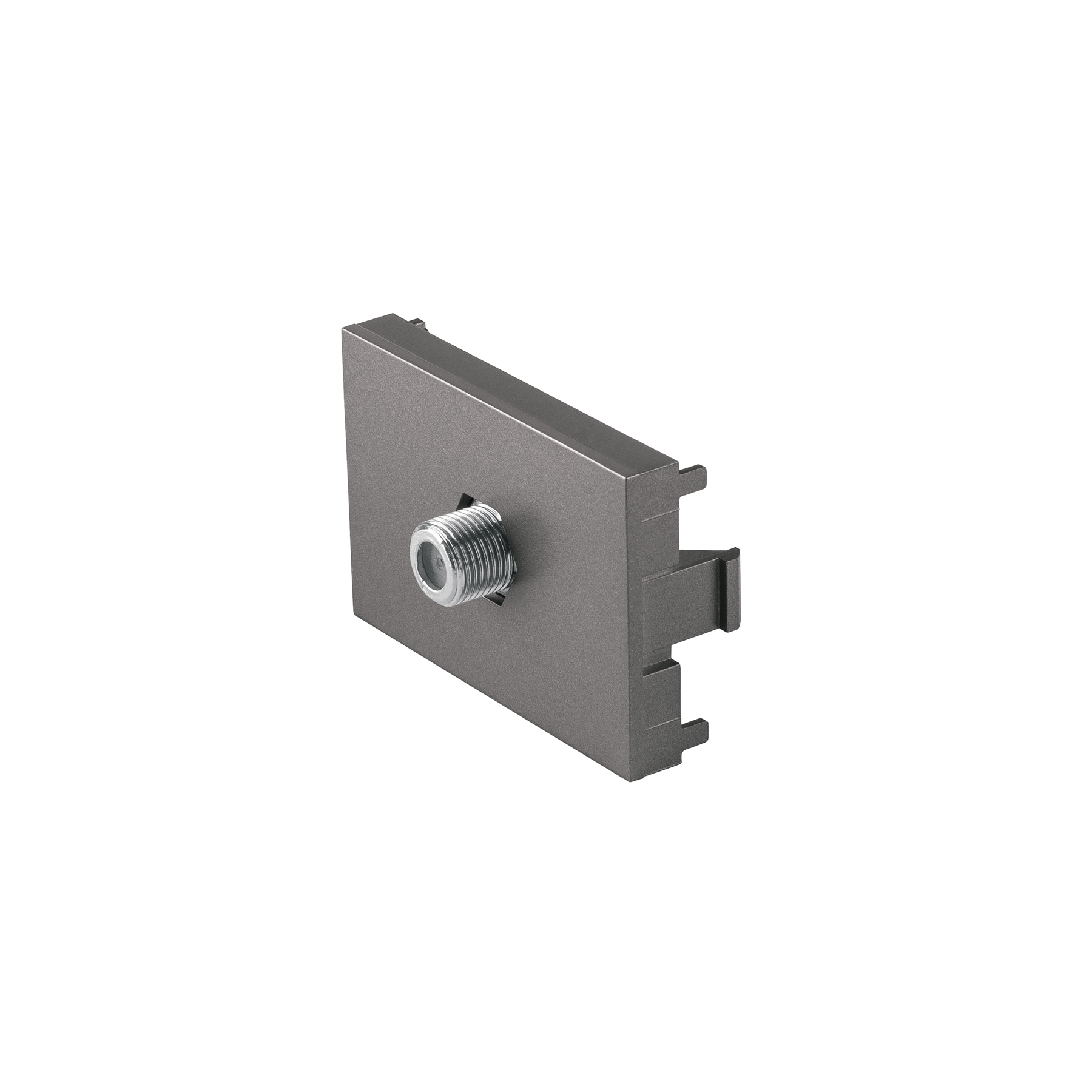 Toma de televisión acero inox de 1.5 módulos, línea Lisboa