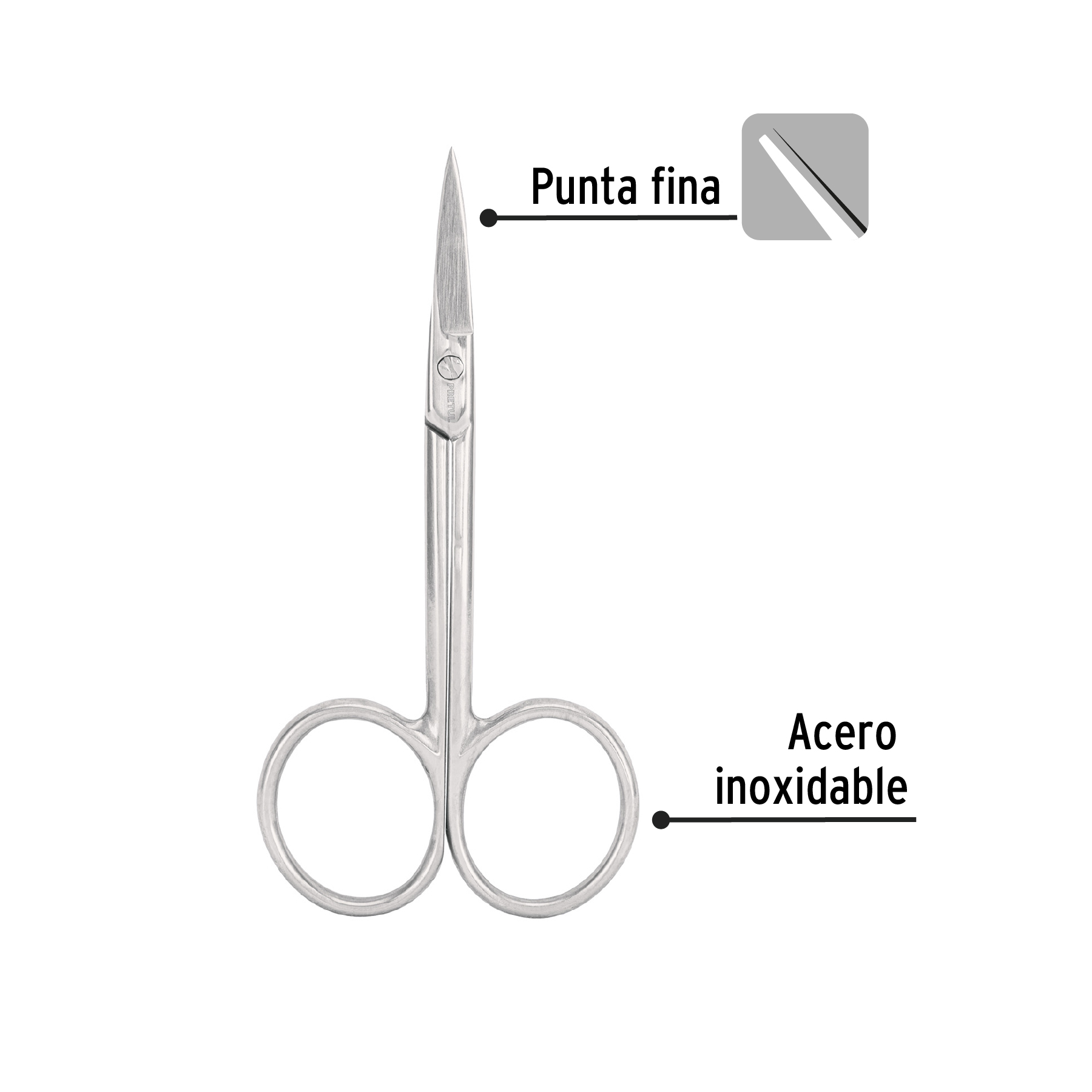 Tijera para manicure 3-1/2', punta fina, PRETUL - Imagen 2
