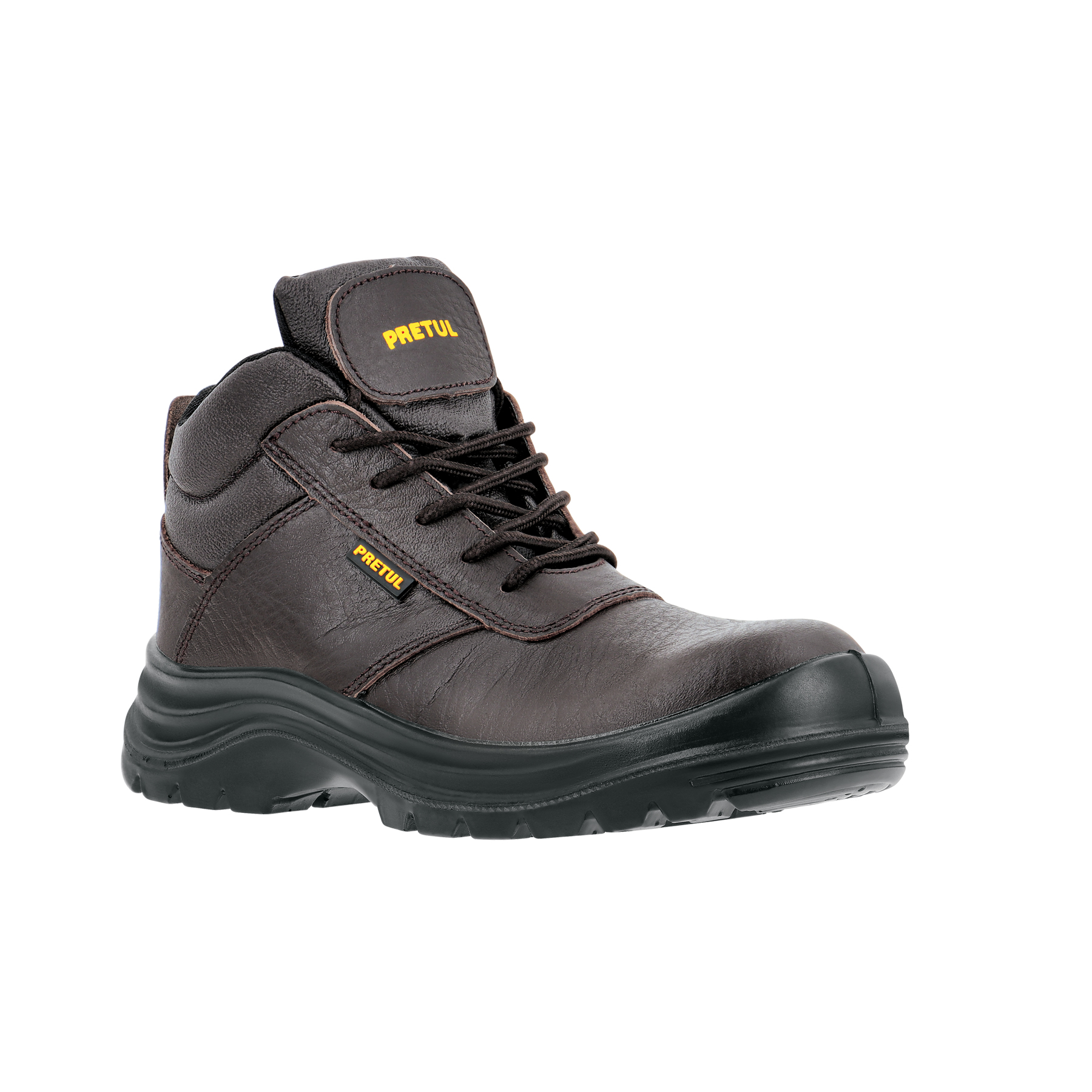 Bota de seguridad café, #26, casquillo de poliamida, PRETUL