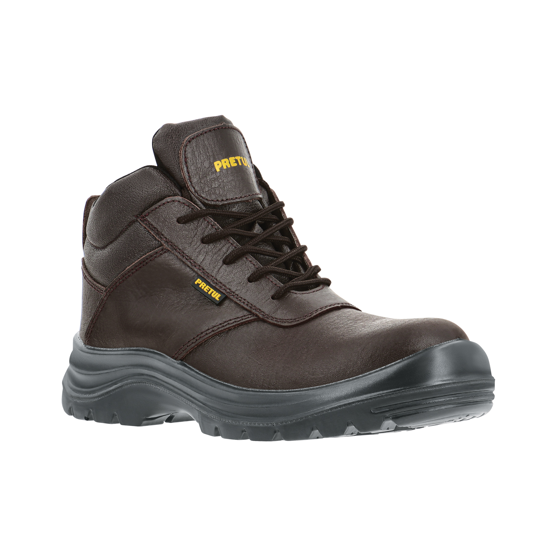 Bota de seguridad café, #28, casquillo de poliamida, PRETUL