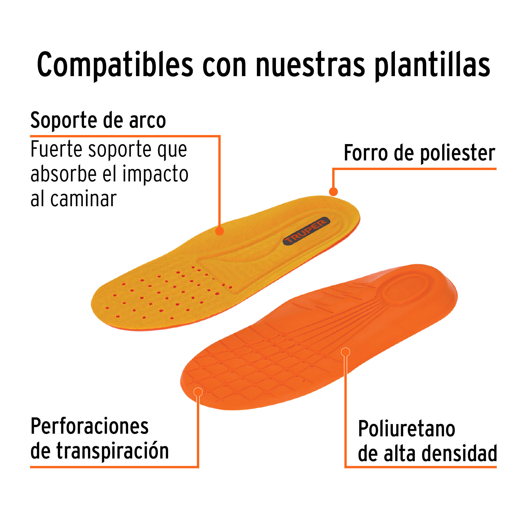 Bota de seguridad café, #30 dieléctrica antifatiga, Truper - Imagen 3